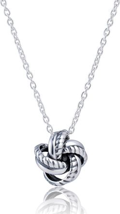 MAX + STONE 925 Sterling Silver Knot Pendant Necklace with 18 to 20 inch Adjustable Chain