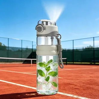 OEM Botella De Agua Deportiva Con Rociador Refrescante Y Asa Port&aacute;til A Prueba De Fugas, Ideal Para Senderismo, La Escuela, Deportes Y Tiempo Libre