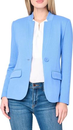 Gibsonlook Inverted Notch Collar Cotton Blend Knit Blazer in Bright Blue at Nordstrom, Size Xx-Small