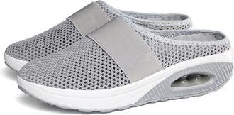 Generic 2025 Air Cushion Slip-On Walking Shoes Orthopedic Diabetic Walking Shoes, Air Cushion Shoes for Women, Mesh Orthopedic (Light Grey,7.5)