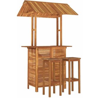 vidaXL Juego Muebles De Bar De Jard&iacute;n 3 Piezas Madera Maciza De Acacia Vidaxl
