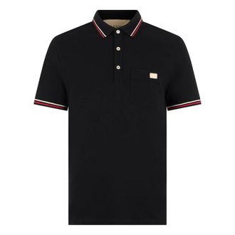Valentino Garavani Cotton Piqu&eacute; Polo Shirt With VLogo Patch - male - Valentino Garavani - Polo Shirts - Black - M - Tops
