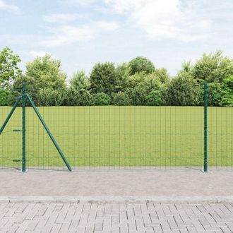 Berkfield Home Euro Fence with 13 Flanged Posts 0.8x25 m Galvanised Steel in Silver