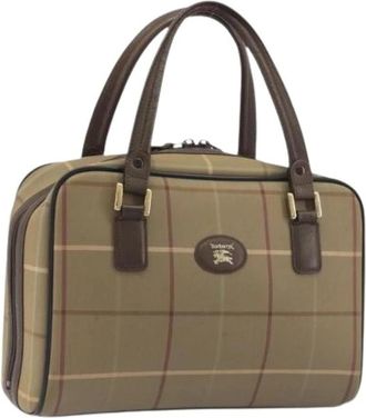 Burberry Pre-owned Vintage Canvas Handbag - Dames - Vintage Handtas - Bruin - ONE Size - Leer - Vintage