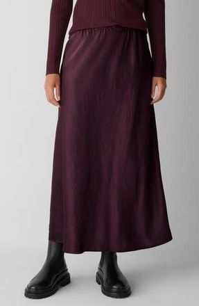 Eileen Fisher Crinkle Satin Bias Skirt in Wine at Nordstrom Rack, Size X-Small