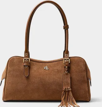 Lauren Ralph Lauren Womens Marcy suede shoulder bag