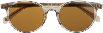Eyebobs Case Closed 50mm Polarized Round Sunglasses in Olive Crystal /Brown at Nordstrom