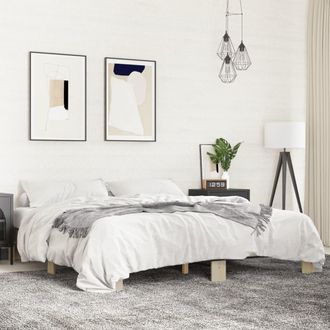 vidaXL Vidaxl - Estructura Cama Madera Ingenier&iacute;a Metal Roble Sonoma 200x200 Cm