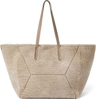 Brunello Cucinelli Borsa tote in shearling - Toni neutri