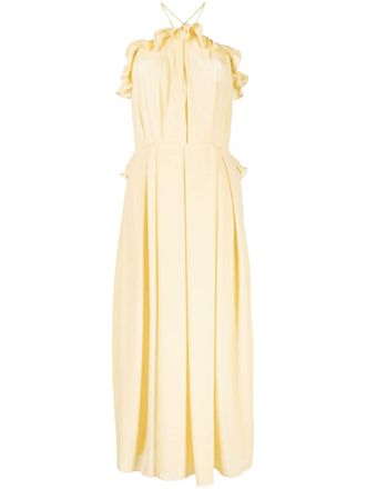 Bambah Midi-jurk met halternek - Geel