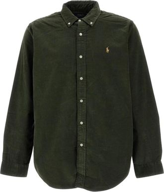 Polo Ralph Lauren Custom Fit Corduroy Shirt - Heren - Casual Overhemden - Groen - XL - Katoen - Overhemden