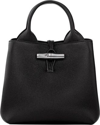 Longchamp Le Roseau Top-Handle Bag S - Dames - Handtassen - Zwart - ONE Size - Leer - Tassen