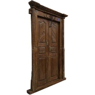 Wanderlust Deco Puerta De Madera Marron 152x19x218h Cm