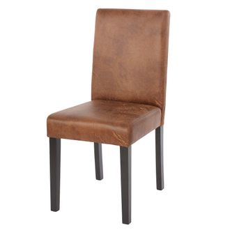 Hhg Hhg - Nunca Usado] Silla De Comedor Littau, Silla De Cocina, Tela/textil, Imitaci&oacute;n De Ante, Patas Oscuras