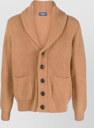 Drumohr shawl collar knit jacket long sleeves pockets