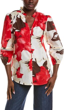 Anne Klein Ruffle Neck Top