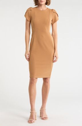 Calvin Klein Tulip Sleeve Sheath Dress in Luggage at Nordstrom Rack, Size 14