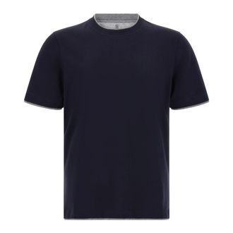 Brunello Cucinelli Hombre, Camisetas, Azul, Talla: 3XL