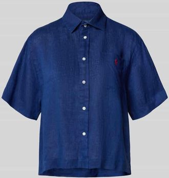 Polo Ralph Lauren Loose Fit Hemdbluse aus reinem Leinen in Marine, Größe S