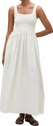 Matteau Knit And Cotton Maxi Dress In Ecru