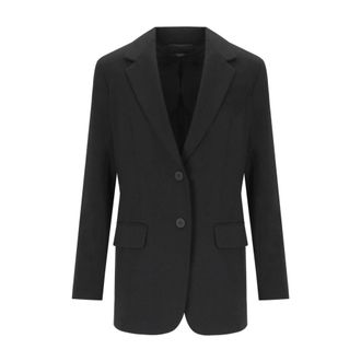 Max Mara Black Messina Blazer with Notched Lapel