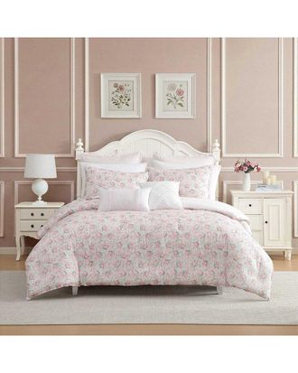 Laura Ashley Pamelposies/Pretty Stripe Cotton Comforter Set