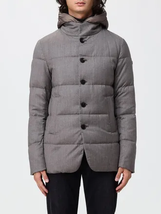 Duno Mens Short Quilted Wool Down Jacket with Hood