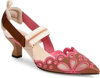 Fendi Colibr&igrave; Embroidered Slingback Pump in F1Vp2 Sellier Surfinia at Nordstrom, Size 10.5Us