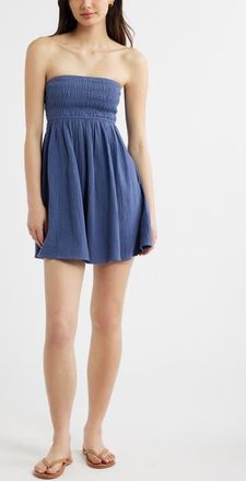 BP. Cutout Strapless Minidress in Blue Indigo at Nordstrom, Size Xx-Small
