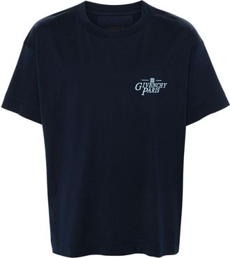 Givenchy logo-embroidered cotton T-shirt - men - Cotton - S - Blue