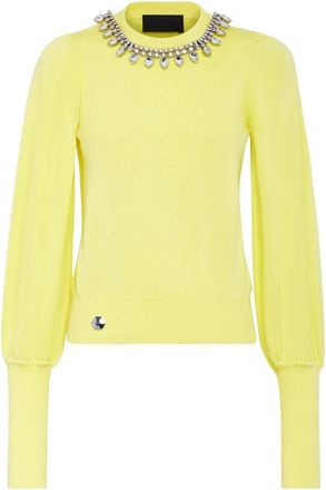 Philipp Plein Truien & Vesten, Dames, Geel, XL, Katoen, Pullover LS Crystal