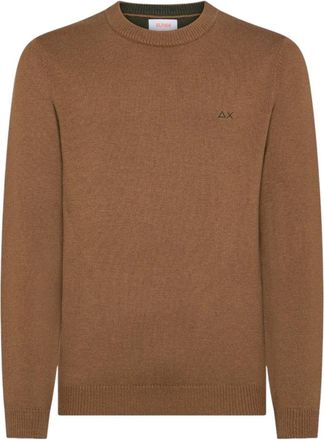 Sun 68 Deserto Sweater - Heren - Ronde hals truien - Bruin - XL - Wol - Truien & Vesten