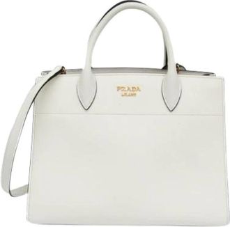 Prada Pre-owned Biblioth&egrave;que 1Bc 034 Handtas - Dames - Vintage Handtas - Wit - ONE Size - Leer - Vintage
