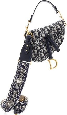 Dior Saddle Handbag with Strap Oblique Canvas Mini shoulder bag - Blauw