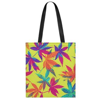 Generic Colorful Weeds Rainbow Womens Tote Casual Shopping Bag Lightweight Shoulder Bags Hobos Handbag for Work Travel Daily 35x40cm