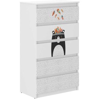 OEM C&oacute;moda Infantil R-5 Osito De Peluche Blanco Y Negro