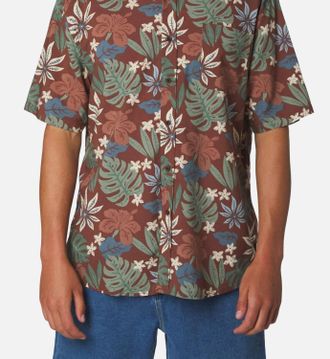 KATIN Oasis Floral Button Down Shirt In Mahogany