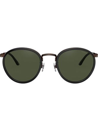 Giorgio Armani Zonnebril met rond montuur - Zwart
