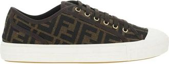 Fendi Monochrome Urban Sneakers - Heren - Sneakers - Bruin - 41 EU - Katoen - Schoenen