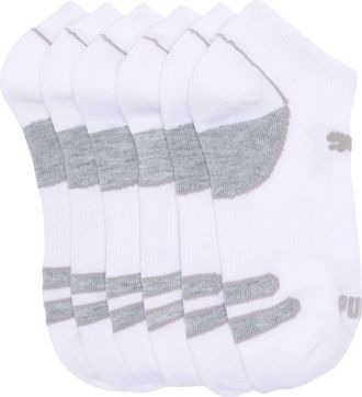 Puma Terry Ankle Socks - Pack of 6 in White /Grey at Nordstrom Rack, Size 9-11