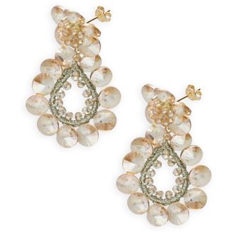 Lott. Gioielli Lott. Gioielli, Accessoires, Dames, Geel, ONE Size, Wol, Bloem Dubbele Druppel Oorbellen