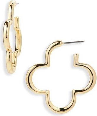 Panacea Clover Hoop Earrings in Gold at Nordstrom Rack