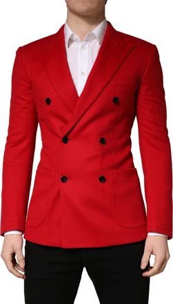 Dolce & Gabbana Red Cashmere Slim Fit Coat Jacket Mens Blazer (Pre-Owned)