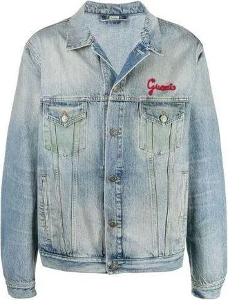 Gucci Cat Logo Embroidered Denim Jacket Denim Blue 631186-XDBGS-4452