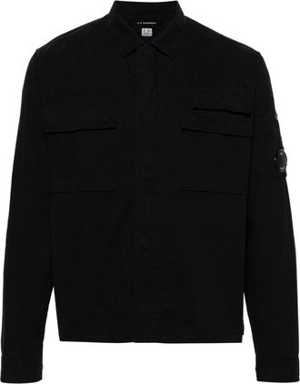 C.P. Company Lens-detail cotton shirt - men - Cotton - M - Black