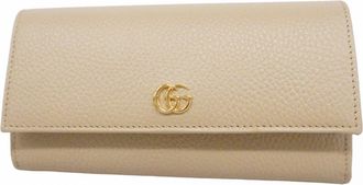 Gucci Beige Leather Long Wallet (Bi-Fold) (Pre-Owned)