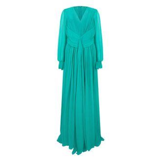 Alberta Ferretti Long turquoise dress - female - Alberta Ferretti - Gowns - Blue - M - Dresses