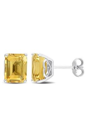 Delmar Citrine Octagon Stud Earrings in Yellow at Nordstrom Rack