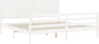 vidaXL Bed Frame without Mattress White 200x200 cm Solid Wood Vidaxl