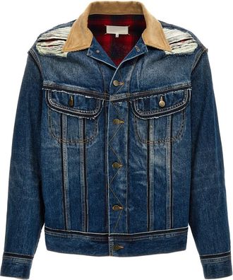 Maison Margiela Blue Checks Shirt Collar Jacket